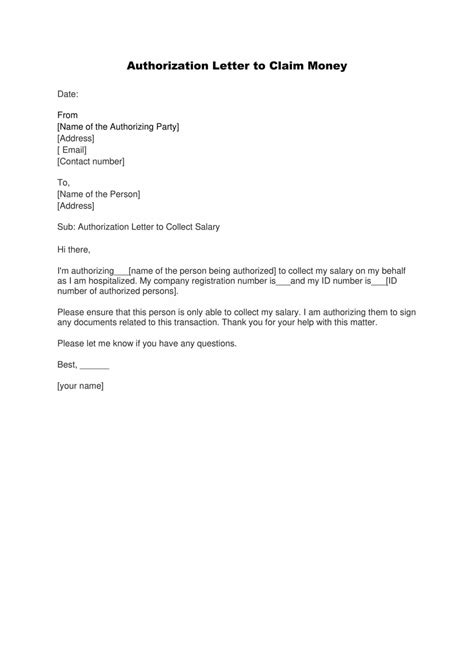 authorization letter sample to claim money tagalog|How to Write an Authorization Letter to Claim Money .